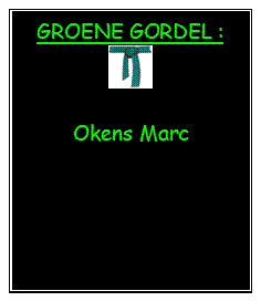 Tekstvak: GROENE GORDEL : 

Okens Marc

